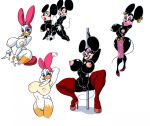 anthro areola avian beak bent_over big_breasts bird bottomless breasts daisy_duck disney doggy_position duck ear_piercing erect_nipples from_behind lordstevie male/female mickey_mouse minnie_mouse mouse nipples non-mammal_breasts penetration piercing pubic_hair pussy rodent sex smile topless white_background