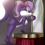 anthro ass chochi female fifi_la_fume fluffy_tail furry lipstick mirror skunk skunkette tiny_toon_adventures tiny_toons warner_brothers
