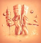  breasts gina_kiel_(artist) meat nude paper_bag_girls source_request what 