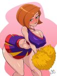  1girl 1girl 1girl ann_possible big_breasts blue_eyes blush breasts breasts_pressed_together cartoon_milf cheerleader_uniform cleavage clothed_female disney disney_channel erect_nipples erection_under_clothes female_focus female_only high_res kim_possible light-skinned_female light_skin mature_female milf milf nipple_bulge saro solo_female solo_focus standing tagme thick_thighs tight_clothing voluptuous wide_hips 