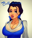  beauty_and_the_beast big_breasts breasts disney jay-marvel lips looking_at_viewer princess_belle text 