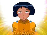  alex_(totally_spies) blush breast_grab dark-skinned_female looking_at_viewer totally_spies 