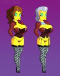 bedroom_eyes black_eyes brown_hair earrings gray_hair hand_on_hip madame_belle milf sexy sexy_ass sexy_body sexy_breasts strike-force the_simpsons