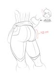  1girl ass big_ass bodysuit buttholemagick huge_ass jackie_(buttholemagick) large_ass mole mole_under_mouth round_ass sketch smile standing thick_thighs 