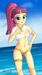  1girl breasts equestria_girls female female_only freckles friendship_is_magic horsecat long_hair looking_at_viewer mostly_nude my_little_pony no_bra outdoor outside panties ponytail solo sour_sweet standing transparent 