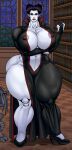 black_hair castle gigantic_ass gigantic_breasts goth gothic hourglass_figure monster_girl photoshop pointy_ears red_eyes vampire white_skin