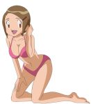  alluring bikini breasts brown_eyes brown_hair digimon digimon_adventure_02 kari_kamiya swimsuit yagami_hikari 