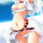  1girl breasts capcom kirin kirin_(armor) lowleg monster_hunter panties underwear white_hair 
