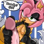 amy_rose miles_&quot;tails&quot;_prower multiple_tails sega sonic_(series) sonic_the_hedgehog_(series) sonicdash speech_bubble star tail talking text