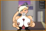 1boy 1boy1girl 1girl anthro anthro_on_anthro areola between_breasts big_breasts blonde_hair blue_eyes blush breast_grab breast_hold breasts cat_ears cat_girl cat_humanoid cat_tail catgirl crowchild dress earrings exposed_breasts feline furry furry_breasts furry_ears furry_only furry_tail game_cg gameplay_mechanics gif ginger_(hth) grabbing_own_breasts hands_on_breasts hands_on_own_breasts high_tail_hall holding_breasts holding_own_breasts hth_studios huge_breasts huge_cock lips long_hair loop nipples outside outside_sex paizuri paizuri_lead_by_female penis pink_lips pink_nipples pov pov_eye_contact screencap short_hair tabby_cat tail whiskers
