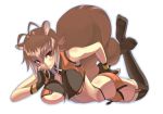  animal_ears animal_tail blazblue breasts female looking_at_viewer makoto_nanaya rodent solo squirrel underboob 