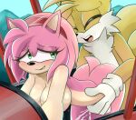  1boy 1girl ambiguous_penetration amy_rose anthro ass breasts cleavage cum cum_inside doggy_position fox furry gokubuttonzee hedgehog miles_&quot;tails&quot;_prower nipple nude plane sega sex sonic_the_hedgehog_(series) tagme 
