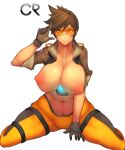 1girl alternate_version_available blizzard_entertainment crimson_renders female_only metal_owl overwatch tracer_(overwatch)