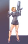  agent_l big_breasts blonde_hair blue_eyes breasts female female_only gun men_in_black robert_porter solo weapon 