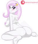  1_girl 1girl barefoot big_breasts blush breasts equestria_girls female female_only fleur_de_lis fleur_de_lis_(mlp) friendship_is_magic long_hair looking_at_viewer my_little_pony nude pussy raydonxd sideboob solo white_background 
