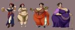 age_progression alyssa belly_bulge belly_expansion black_hair blue_eyes cane character_sheet earrings gigantic_ass gigantic_breasts idacknowledged inflation original_character weight_gain