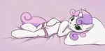 anthro equine fim friendship_is_magic hooves looking_at_viewer mlp multicolored_hair my_little_pony panties pillow pink_hair purple_hair simple_background solo sweetie_bell_(mlp) sweetie_belle tail unicorn 