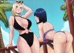  2021 2_girls arched_back arm_support arm_up artist_signature ass ass_focus ass_shot ass_up back back_view bangle bangs bare_legs beach bent_over big_ass big_breasts bikini black_bikini black_hair black_nails blonde_hair blue_sky blunt_bangs blush bob_cut boruto:_naruto_next_generations bracelet breast_focus breasts bubble_butt choker cleavage clouds curvaceous curvy curvy_female curvy_figure echosaber facial_mark female_focus female_only forehead_jewel forehead_mark front_view hand_in_hair hand_on_hair high_res high_res hinata_hyuuga hourglass_figure huge_ass huge_breasts leaning_back leaning_forward light_blush long_hair looking_at_viewer looking_back mature milf milf multiple_girls nail_polish naruto naruto_(series) o-ring_bikini one-piece_swimsuit outside painted_nails palm_tree parted_lips purple_bikini purple_hair railing sand shiny shiny_hair shiny_skin short_hair silver_eyes skindentation sky standing strapless strapless_bikini sunglasses sunglasses_on_head swimsuit table tagme thick_lips thick_thighs thighs tied_hair tree tsunade violet_eyes wide_hips yellow_eyes 