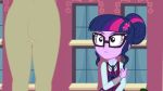  2_girls 2girls ass bespectacled clothed_female_nude_female equestria_girls fluttershy fluttershy_(mlp) friendship_is_magic glasses multiple_girls my_little_pony outdoor outdoor_nudity outside school_uniform twilight_sparkle twilight_sparkle_(mlp) 