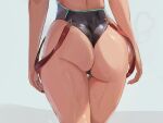 1girl 2021 alternate_costume arms_by_side ass ass_cheeks ass_focus back_view big_ass black_swimsuit clothed_female dat_ass female_focus female_only highleg_swimsuit large_ass miraihikari nintendo one-piece_swimsuit pyra_(xenoblade) shiny_skin slim_waist solo_female solo_focus suspenders suspenders_hanging swimsuit thick_thighs thigh_gap thighs tight_swimsuit video_game_character video_game_franchise walking wedgie wet white_background wide_hips xenoblade_(series) xenoblade_chronicles_2