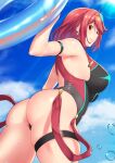  1girl 1girl 1girl ass aster_crowley big_ass big_breasts big_breasts breasts clothed clothed_female female_focus female_only nintendo pyra red_eyes red_hair short_hair smile solo_female solo_focus swimsuit thick_thighs video_game_character video_game_franchise xenoblade_(series) xenoblade_chronicles_2 