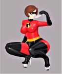  big_breasts bodysuit dildo_in_mouth gloves helen_parr mask the_incredibles thigh_high_boots thighs 