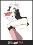  1girl ass bare_arms blue_eyes blue_hair boots clothed creatures_(company) dawn_(pokemon) female female_human female_only game_freak hat hikari_(pokemon) human humans_of_pokemon looking_at_viewer nintendo panties pokemon pokemon_(anime) pokemon_(game) pokemon_black_and_white pokemon_bw pokemon_dppt sleeveless solo 