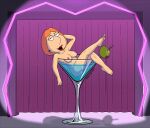  ass blackzacek breasts cocktail_glass erect_nipples family_guy lois_griffin nude shaved_pussy thighs 