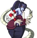  2013 ass big_ass butt_grab female hair leviathan_(skullgirls) looking_at_viewer looking_back radlionheart red_eyes sienna_contiello skullgirls smile squigly_(skullgirls) stitched_mouth video_games zombie_girl 