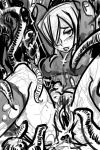  after_rape after_sex chink double_(skullgirls) erin_fitzgerald gaping_pussy hair_over_one_eye huge_breasts lab_zero_games long_hair monochrome parasoul_(skullgirls) skullgirls tentacle_rape tentacle_sex vaginal yellow_eyes yellow_hair 