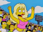  bouncing_breasts breasts cleavage gif jump smile the_simpsons yellow_skin 