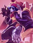 barefoot blue_hair blue_skin capcom chains chinese_clothes darkstalkers feet hat hsien-ko lei_lei pov pov_feet scamwich soles toes vampire_(game)