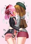 bad_edit bound_penis dickgirl fubuki_sakura futanari futanari_with_female kissing pink_hair throbbing_penis yuzuriha. 