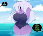  1girl amethyst_(steven_universe) big_breasts female_focus female_only hair_over_one_eye hourglass_figure scrubforwork solo_female solo_focus steven_universe thick_thighs 