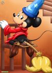  anal_penetration broom chair improvised_sex_toy kneel looking_back mickey_mouse palcomix rear_deliveries 