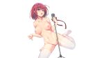  16:9_aspect_ratio 1girl 1girl 1girl blue_eyes blush breasts clavicle dsgame eyebrows_visible_through_hair game_cg hentai_kuwa high_resolution looking_at_viewer microphone navel nipples nude open_mouth pussy red_hair seek_girl stockings transparent_background uncensored white_legwear white_thighhighs 