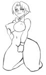 art_of_fighting big_breasts bowtie breasts king_(snk) king_of_fighters masturbation monochrome nude pranky pranky_(artist) snk