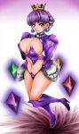  1041_(toshikazu) big_breasts breasts cleavage erect_nipples gradriel nipples princess_crown purple_eyes purple_hair 