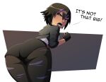  1girl ass big_hero_6 disney female_only gogo_tomago looking_at_viewer looking_back marvel ravenravenraven text 