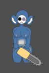 black_eyes blue_fur breasts chainsaw female looking_at_viewer pale_skin ron slendytubbies teletubby thick thick_thighs toastythepeepoo