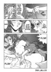 aerith_gainsborough ass bedroom bottomless breasts cloud_strife comic final_fantasy final_fantasy_vii limit_break monochrome nipples pussy touching undressing