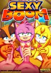  amy_rose bbmbbf comic cover_page mobius_unleashed palcomix sega sexy_boom sonic_boom sonic_the_hedgehog_(series) sticks_the_jungle_badger zooey_the_fox 