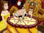  2005 beauty_and_the_beast birthday_cake bondage cartoonvalley.com disney fifi_(beauty_and_the_beast) helg_(artist) maid princess_belle the_beast watermark web_address web_address_without_path 