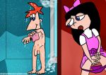  fingering fingering_self isabella_garcia-shapiro masturbation pervert phineas_and_ferb phineas_flynn shower the_and voyeur watching 