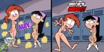  big_breasts breasts cosmo cover_up embarrassing eyebrows eyelashes grimphantom grimphantom_(artist) nipples nude the_fairly_oddparents trixie_tang vicky_(fop) 