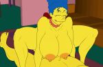  bouncing_breasts cowgirl_position gif girl_on_top huge_breasts large_areolae marge_simpson nipples the_simpsons thighs whoa_look_at_those_magumbos yellow_skin 