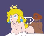  1boy 1girl 1up animated animated_gif bouncing_breasts breasts crown gameplay_mechanics gif hat jewelry mario mario_(series) minus8 nintendo nude orgasm princess_peach sex super_mario_bros. text 