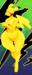 anthro breasts covering covering_self female looking_at_viewer nintendo nipples pikachu pokemon solo sunibee sunnysoda video_games wide_hips yellow_fur 