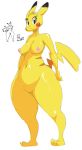  2012 anthro breasts female looking_at_viewer nintendo nipples nude pikachu plain_background pokemon pokemorph rodent solo standing sunibee sunnysoda thighs video_games wide_hips 