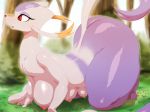  all_fours areola ass big_ass breasts female forest grass hanging_breasts mienshao most_body multi_breast nintendo nipples nude outside pokemon red_eyes solo sunibee thick_thighs tree video_games wide_hips 